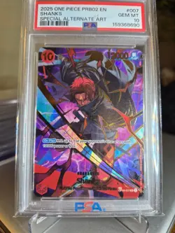 2025 One Piece PRB-02 EN Shanks Special ALT ART PSA 10 Gem Mint - Image 1