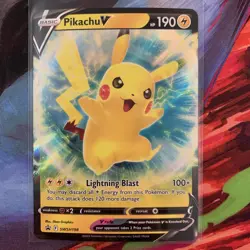 Pikachu V SWSH198 Sword & Shield Black Star Promo Pokemon Card - NM - Image 1