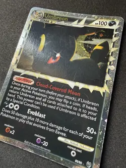 Pokemon TCG Umbreon Prime Undaunted Holo Rare 86/90 2010 DMG - Image 2