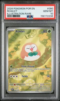 2026 POKEMON POR EN-PERFECT ORDER ILLUSTRATION RARE #090 ROWLET PSA 10 - Image 1