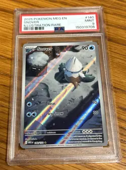SNOVER #140 PSA 9 2025 POKEMON MEG EN-MEGA EVOLUTION ILLUSTRATION RARE - Image 1