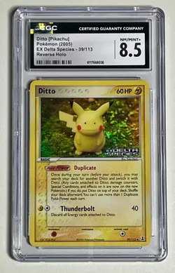 Ditto (Pikachu) #39- Reverse Holo Stamped 2005 Pokemon EX Delta Species-CGC 8.5 - Image 3