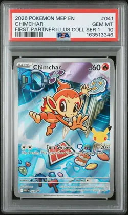 First Partner Series 1 Turtwig (PSA 9); Chimchar (PSA 10); Piplup (PSA 10) - Image 5