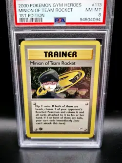 📈 PSA Graded 8 🥇 1st Edition Minion Of Team Rocket 113/132 Gym Heroes Pokemon - Image 3