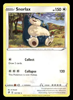 Snorlax 141/192 Rebel Clash LP Pokemon - Image 1