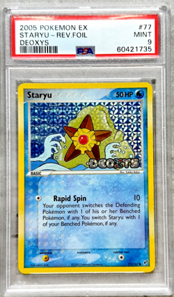 Pokemon Card Staryu Reverse Foil PSA 9 Mint, Ex Deoxys #77, 2005 - Image 1