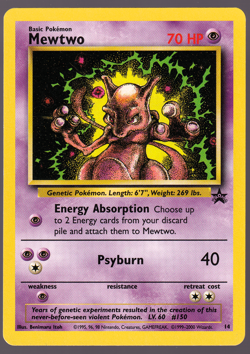 Mewtwo 14 Black Star Promo Pokemon Card 2000 NM - Image 1