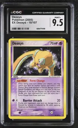 CGC 9.5 MINT+ Deoxys 2005 EX Deoxys 18/107 Pokemon Card - Image 1