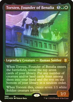 MTG TORSTEN, FOUNDER OF BENALIA ETCHED FOIL Dominaria United NM - Image 1