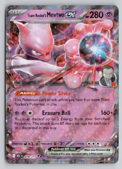 TEAM ROCKET'S MEWTWO EX 079/217 DOUBLE RARE ASCENDED HEROES POKEMON HOLO NM - Image 1
