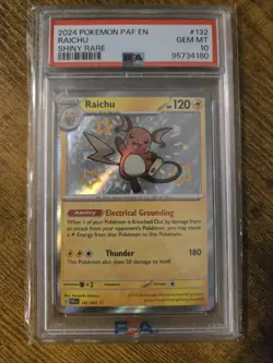 Pokemon TCG Raichu Scarlet & Violet Paldean Fates Holo Shiny Rare Card 132/091 - Image 1