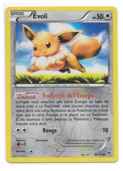 Carte Pokemon Evoli FR LP FFI 80/111 Reverse holo CO XY03 XY Poings Furieux - Image 2