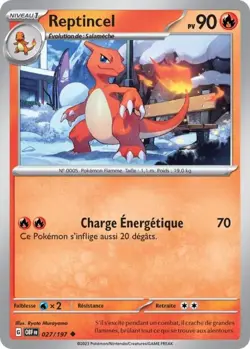 Carte Pokemon Reptincel 027/197 OBF Flammes Obsidiennes Peu Commune FR - Image 1