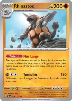 Carte Pokemon Rhinastoc 076/142 EV07 Couronne Stellaire Rare FR - Image 1
