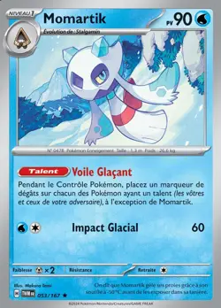 Carte Pokemon Momartik 053/167 EV06 Mascarade Crepusculaire Rare en Francais - Image 1