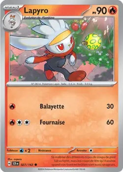 Carte Pokemon Lapyro 027/142 EV07 Couronne Stellaire Commune FR - Image 1