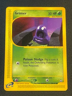Pokemon TCG Grimer 79/147 Aquapolis Regular Common e-Reader LP - Image 1