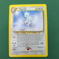 Pokemon TCG Togetic Neo Genesis Holo Card 16/111 Unlimited Rare WOTC SWIRL - Image 1