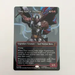 MTG Marvel Super Heroes - Thor, God of Thunder (M 0369) Borderless Foil - Image 1