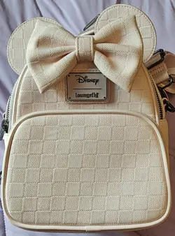 Loungefly Disney Minnie Mouse Cream Mini Backpack with Bow, 2025 - Image 2