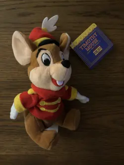 Vintage Disney Dumbo Timothy Mouse Plush 9” Stuffed Animal 1998 Tags Exclusive - Image 1