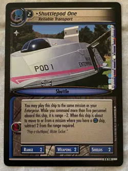 Star Trek CCG 2E To Boldly Go SHUTTLEPOD ONE Rare Card NEVER PLAYED - Image 1