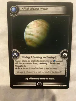 Star Trek CCG 2E WYLB FIND LIFELESS WORLD Card NEVER PLAYED - Image 1