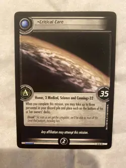 Star Trek CCG 2E In a Mirror Darkly CRITICAL CARE Card NEVER PLAYED - Image 1