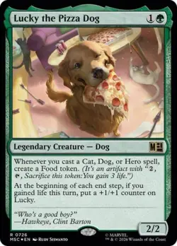 ~ Lucky the Pizza Dog ~ NM Foil ~ Commander: Marvel Super Heroes ~ MTG ~ - Image 1