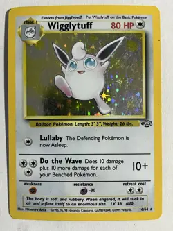 Wigglytuff 16/64 Jungle Set Rare Holo Vintage Pokemon TCG Card MP - Image 1