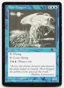 Mist Dragon Rare Mirage Magic: The Gathering Lightly Played - Image 1