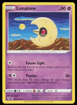 Lunatone 072/189 Uncommon Darkness Ablaze Pokemon Near Mint - Image 1