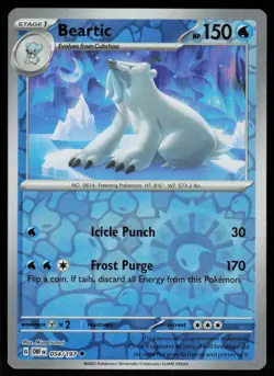 Beartic 054/197 Uncommon Obsidian Flames Pokemon Reverse Holo Near Mint - Image 1