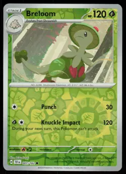 Breloom 007/162 Common Temporal Forces Pokemon Reverse Holo Near Mint - Image 1