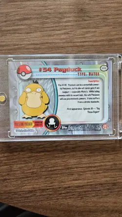 1999 Topps Pokemon TV Animation Series 1 Psyduck #54 Black Logo Non Holo - Image 2