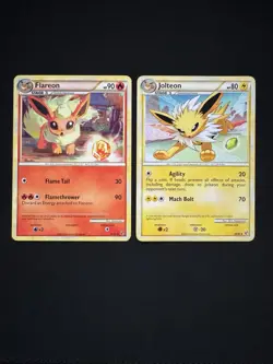 Pokemon TCG Flareon #26 Jolteon #28 HGSS Undaunted LP/NM - Image 1
