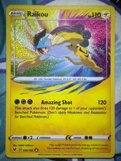 Raikou - Amazing Rare - 050/185 - SWSH Vivid Voltage - Pokemon TCG - LP - Image 1