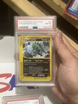2002 Pokemon Tyranitar Expedition 29/165 Reverse Foil Holo PSA 8 - Image 1