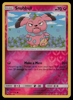 Snubbull 137/214 Common Lost Thunder Pokemon Reverse Holo Lightly Played - Image 1