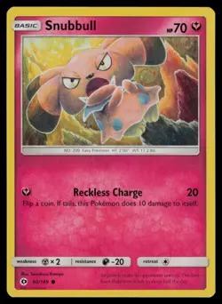 Snubbull 90/149 Common SM Base Set Pokemon Lightly Played - Image 1