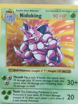 Vintage Pokemon Nidoking 011/102 Base Set Shadowless Holo Rare - Image 4