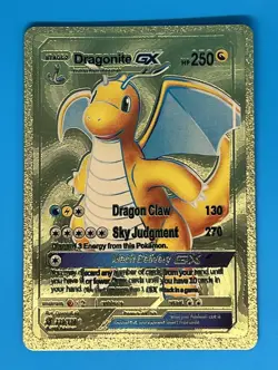 Pokemon Dragonite GX Gold Foil Fan Art Card - Image 1