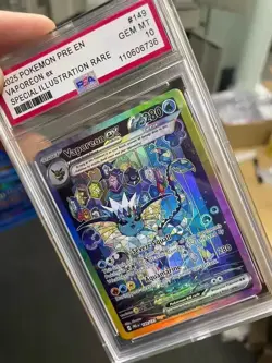 English SV8a Vaporeon ex SAR #149 PSA 10 GEM MT DIY Custom Art Card 2025 Pokemo - Image 1
