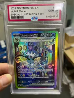English SV8a Vaporeon ex SAR #149 PSA 10 GEM MT DIY Custom Art Card 2025 Pokemo - Image 5