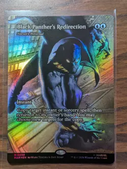 Black Panther's Redirection Borderless Foil 58 Marvel Super Heroes MTG - Image 1