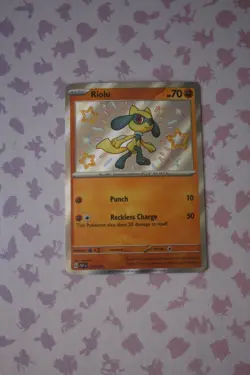 Riolu 173/091 Shiny Rare Paldean Fates Pokemon Holo Near Mint - Image 1