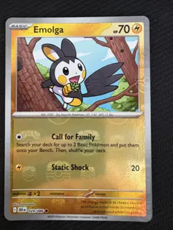 Emolga 029/086 [Master Ball] Reverse Holo - Black Bolt Pokemon - Image 1