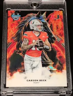 2025 Bowman Best University Workhorse Carson Beck #W-25 Black 01/10 RC Cardinals - Image 1