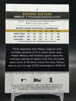 Shohei Ohtani 2020 Topps Gold Label #3 Class 1 Black Los Angeles Angels - Image 2