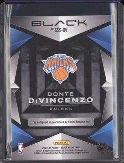 2023-24 Panini Black SSS-DV Donte DiVincenzo Smoke Show Auto 35/35 - Image 2